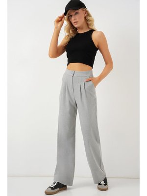 A.gri Yüksek Bel Palazzo Pantolon A.gri Yüksek Bel Palazzo Pantolon