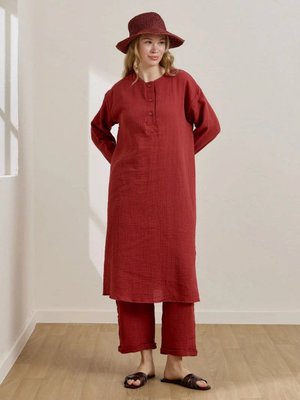 Bordo Müslin Uzun Patlı Takım