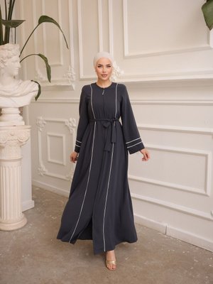 Füme Ankanoor Antrasit Kol Ağzı Ve Önü Çift Biyeli Ferace