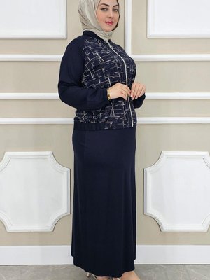Lacivert Desenli İkili Takım Lacivert Desenli İkili Takım