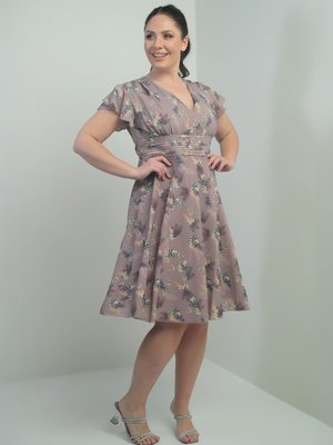 Lila Büyük Beden Elbise