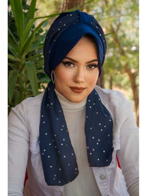 Yıldız Desen Fularlı Şapka Bone