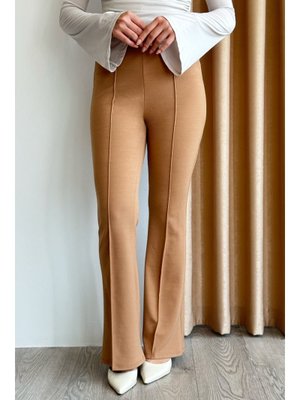 Yüksek Bel İspanyol Paça Camel Palazzo Pantolon Yüksek Bel İspanyol Paça Camel Palazzo Pantolon