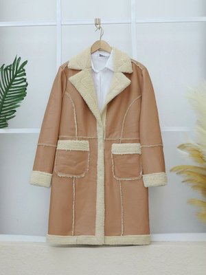 Vizon İçi Peluşlu Çıtçıtlı Cepli Deri Mont