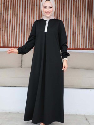 Siyah Pul Payetli Elbise