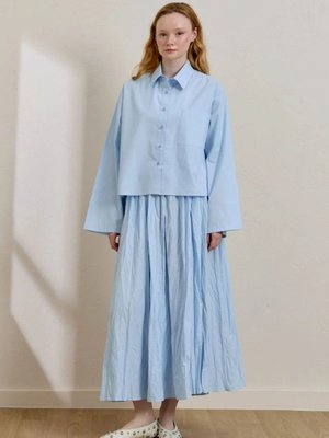 Mavi Kraşlı Balon Etek