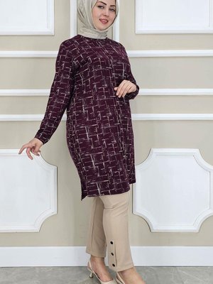 Bordo Desenli Tunik Bordo Desenli Tunik