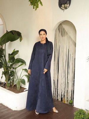 Lacivert Ankanoor Scuba Süet Reglan Kol Ferace