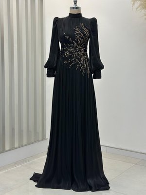 Astoria Abiye Elbise Siyah Gold