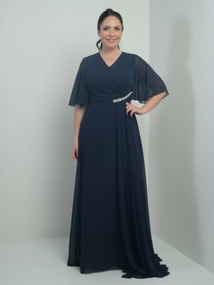 Lacivert Büyük Beden Abiye Elbise