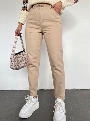 Vizon Beli Lastikli Yüksek Bel Kot Pantolon Vizon Beli Lastikli Yüksek Bel Kot Pantolon