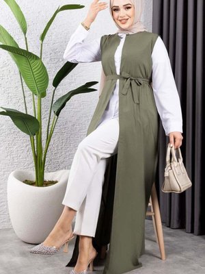 Haki Kuşaklı Yelek Haki Kuşaklı Yelek