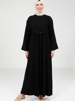 Siyah Çıtçıtlı Elbise