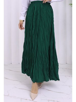 Zümrüt Yeşili Kraşlı Bohem Etek