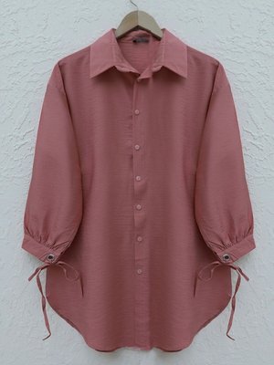 Somon Manşetleri Bağlamalı Düz Tunik