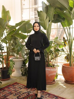 Siyah Ankanoor Piliseli Etekli Takım