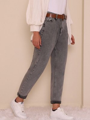 Füme Kemerli Kot Pantolon