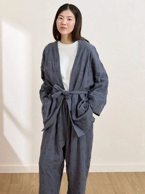 Fistolu Müslin Boru Paça Pantolon Dark İndigo