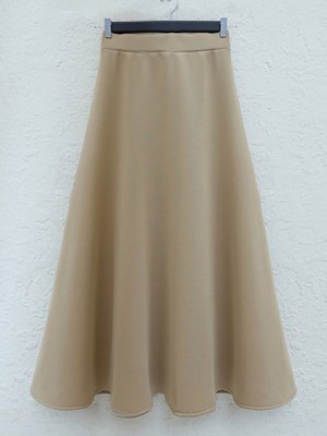 Vizon Uzun Beli Lastikli Scuba Kloş Etek Vizon Uzun Beli Lastikli Scuba Kloş Etek