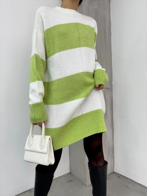 F.yeşili Kalın Çizgili Triko Tunik