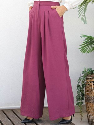 Vişne Geniş Paça Büyük Beden Pantolon Vişne Geniş Paça Büyük Beden Pantolon