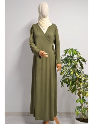 Beden Yandan Bağlamalı Pamuklu Penye Namaz Elbisesi – Beden Yandan Bağlamalı Pamuklu Penye Namaz Elbisesi –