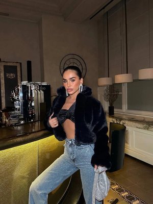 Siyah Lysander Crop Kürk Siyah Lysander Crop Kürk