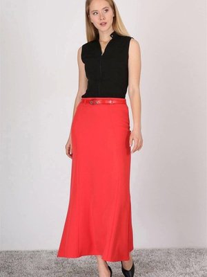 Narçiçeği Uzun Pembe Kemer Detaylı Yüksek Bel Parçalı Etek Narçiçeği Uzun Pembe Kemer Detaylı Yüksek Bel Parçalı Etek