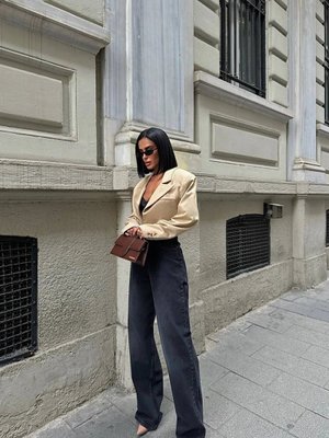 Siyah Row Baggy Pantolon Siyah Row Baggy Pantolon