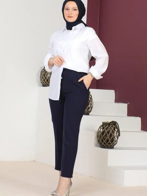 Lacivert Bağcıklı Pantolon Lacivert Bağcıklı Pantolon