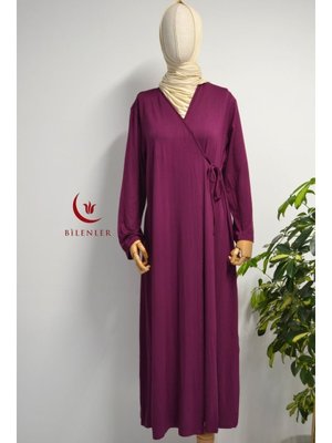 Beden Yandan Bağlamalı Pamuklu Penye Namaz Elbisesi – Beden Yandan Bağlamalı Pamuklu Penye Namaz Elbisesi –