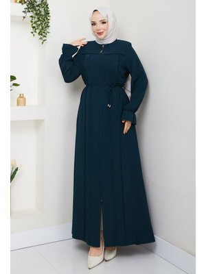 İndigo Şerit Detaylı Ferace İndigo Şerit Detaylı Ferace