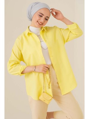 Sarı Oversize Basic Gömlek Sarı Oversize Basic Gömlek