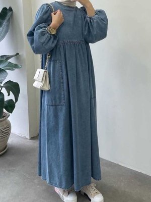 Mavi Oversize Salaş Kot Elbise