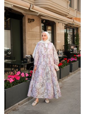 Lila Pastel Çicekli Elbise Lila Pastel Çicekli Elbise