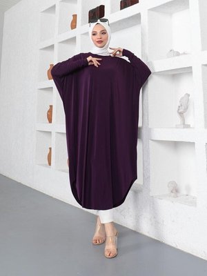 Mürdüm Yarasa Kol Salaş Tunik Mürdüm Yarasa Kol Salaş Tunik