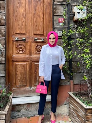 Lacivert Kalem Paça Cepli Kumaş Pantolon Lacivert Kalem Paça Cepli Kumaş Pantolon