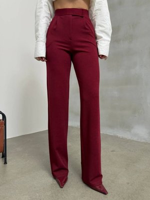 Bordo Jakar Cırtlı Palazzo Pantolon