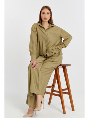 Haki Bol Paça Dokuma Pantolon Haki Bol Paça Dokuma Pantolon
