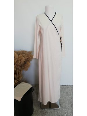 1998_pratik Yandan Bağlamalı Kruvaze Biye Kuşaklı Pamuk Kumaş Namaz Elbisesi 1998_pratik Yandan Bağlamalı Kruvaze Biye Kuşaklı Pamuk Kumaş Namaz Elbisesi