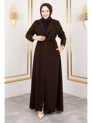 Kahverengi Tam Boy Beli Kuşaklı Kap