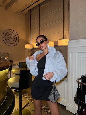 Gri Lysander Crop Kürk Gri Lysander Crop Kürk