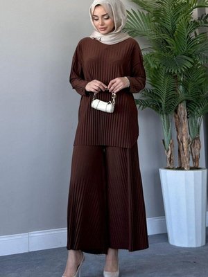 Kahverengi Kendinden Piliseli Sandy İkili Takım Kahverengi Kendinden Piliseli Sandy İkili Takım
