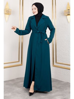 Petrol Tam Boy Beli Kuşaklı Kap