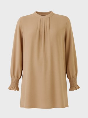 Camel Büyük Beden Kolları Gipeli Aerobin Tunik