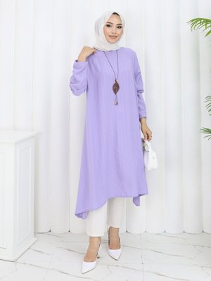 Lila Büyük Beden Tunik