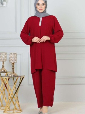 Bordo Payet Detaylı İkili Takım