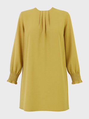 Fıstık Yeşili Büyük Beden Kolları Gipeli Aerobin Tunik