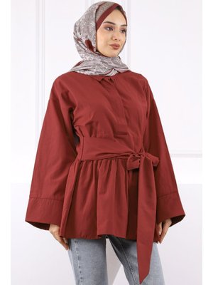 Bordo Bel Kuşaklı Tunik Bordo Bel Kuşaklı Tunik