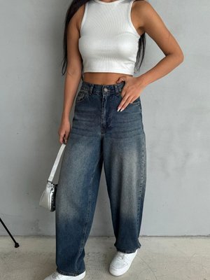 Mavi Koyu Tint Renk Straight Fit %100 Koton Denim